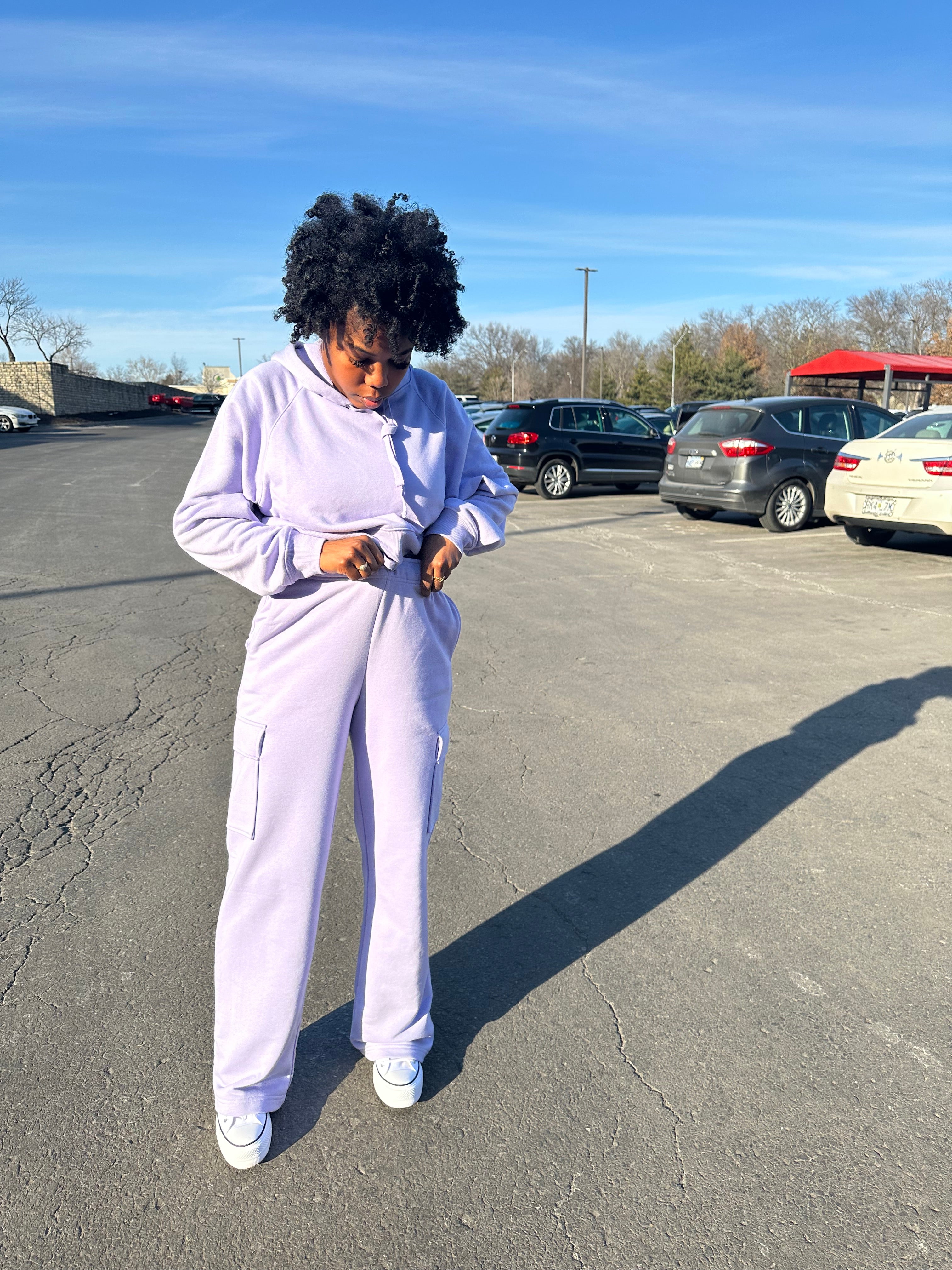 ASHTON Cargo Sweatpants in Lavender (S-3XL)