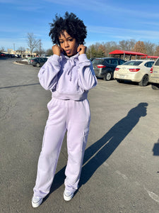 ASHTON Cropped Hoodie Jacket in Lavender (S-3XL)