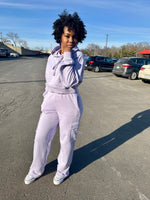 Load image into Gallery viewer, ASHTON Cropped Hoodie Jacket in Lavender (S-3XL)
